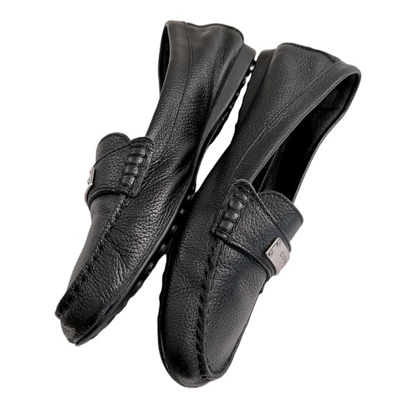 Coach Fredrica Pebble Grain Leather Loafer Flats Size 37.5 - Picture 6 of 12